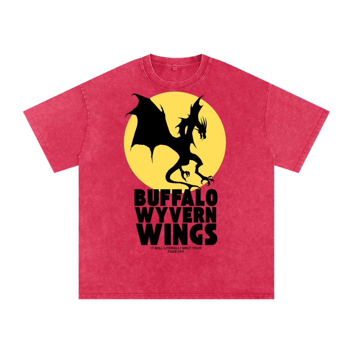 BUFFALO WYVERN WINGS ACID WASHED SUPER COMFY OVERSIZED SHIRT