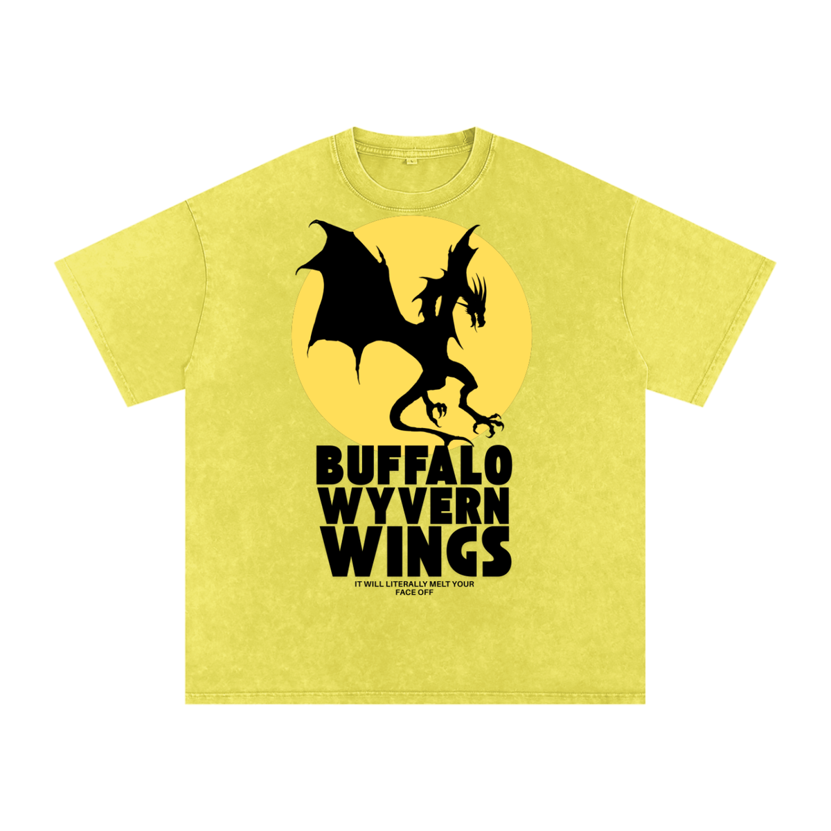 BUFFALO WYVERN WINGS ACID WASHED SUPER COMFY OVERSIZED SHIRT
