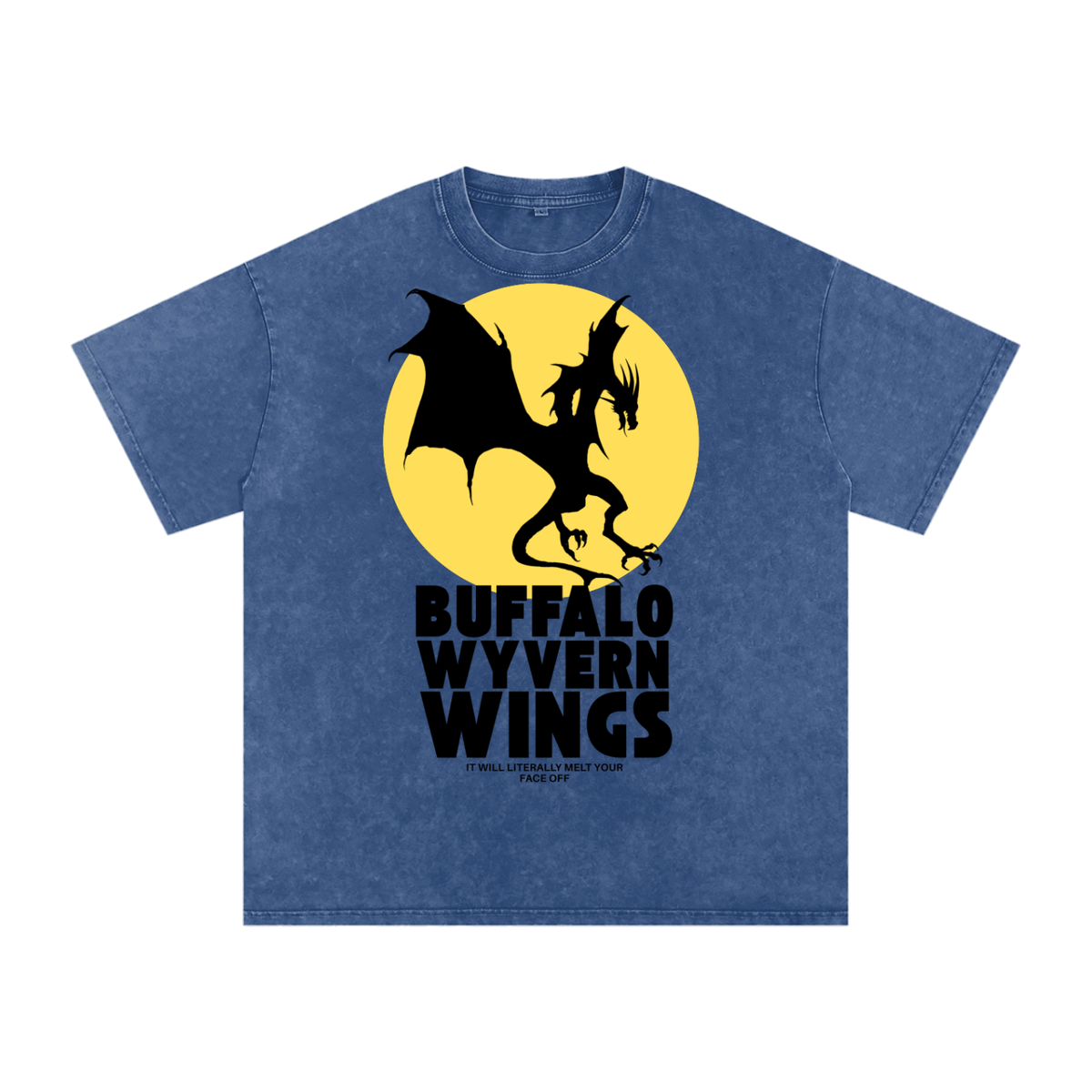 BUFFALO WYVERN WINGS ACID WASHED SUPER COMFY OVERSIZED SHIRT