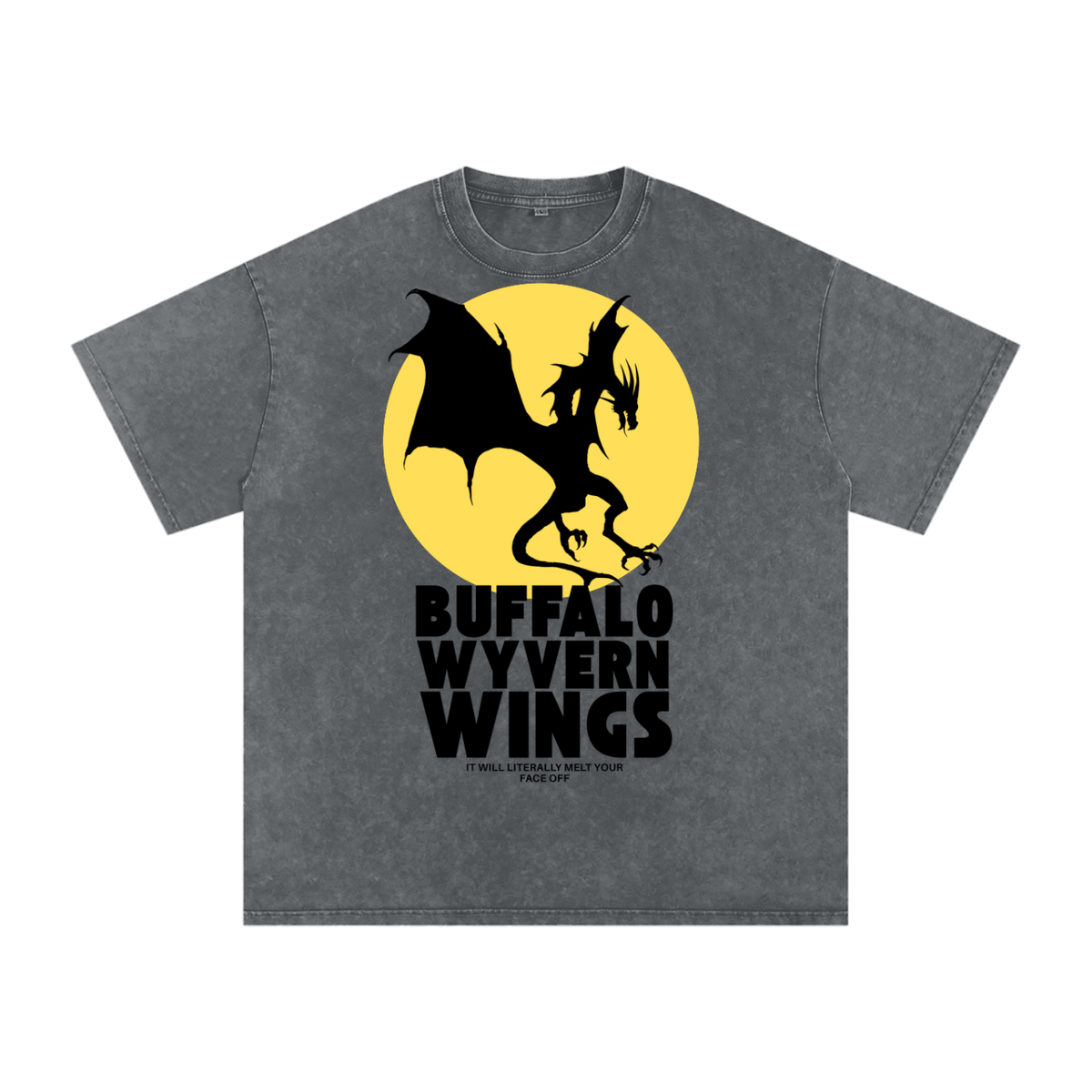 BUFFALO WYVERN WINGS ACID WASHED SUPER COMFY OVERSIZED SHIRT