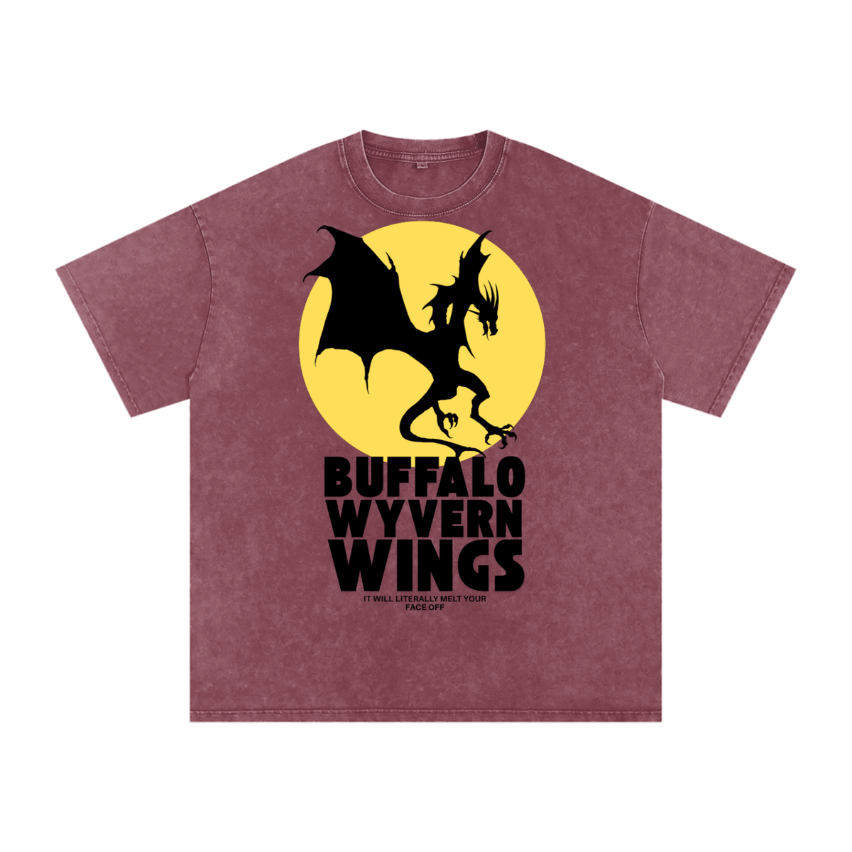 BUFFALO WYVERN WINGS ACID WASHED SUPER COMFY OVERSIZED SHIRT