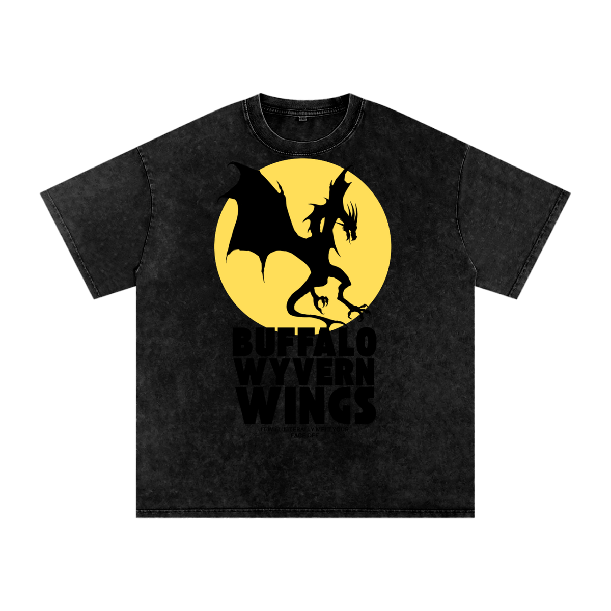 BUFFALO WYVERN WINGS ACID WASHED SUPER COMFY OVERSIZED SHIRT